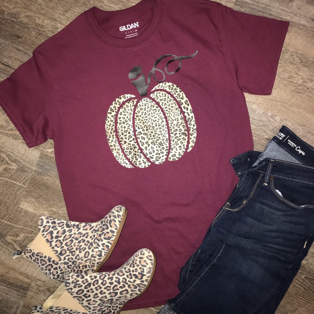 Leopard pumpkin shirt